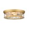 Z-Lite Clarion 4 Light Flush Mount, Olde Brass & Inner Clear Water & Outer Clear 493F4-OBR - alternate 1